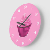 Horloge Cupcake Rose (Angle)