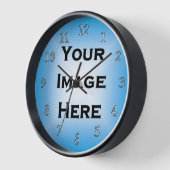 Horloge Custom Clock with Thin White Numbers Black Edged (Angle)