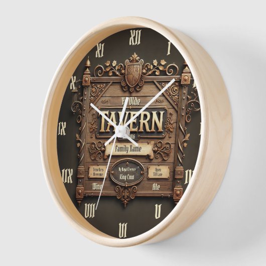 Horloge Customisable Medieval Tavern Wall Clock (Angle)