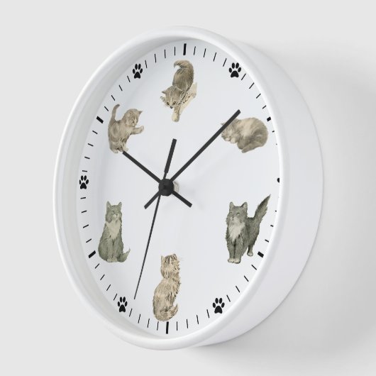 Horloge Cute Chat (Angle)