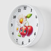 Horloge Cute cherry amoureux cuisine (Angle)