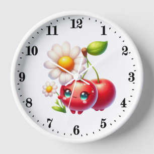 Horloge Cute cherry amoureux cuisine