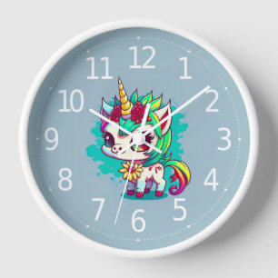 Horloge Cute Colorful Magic Creature Unicorn Artwork