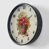 Horloge Cute corbeille pommes cuisine (Angle)