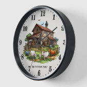 Horloge Cute Country ferme ajouter Nom de famille (Angle)
