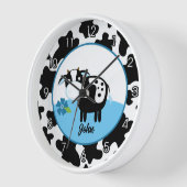 Horloge Cute Cow Barnyard Nursery Clock Boy (Angle)