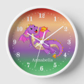 Horloge cute dragon add name kids (Recto)
