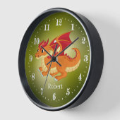 Horloge cute dragon add name kids (Angle)