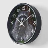 Horloge Cute Forest Raccoon Photo Faune (Angle)