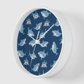 Horloge Cute Great White Sharks Motif Océan (Angle)