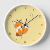 Horloge Cute Little Fox regarde Papillon jaune (Recto)