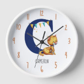 Horloge Cute Monogram Cat Nursery (Recto)