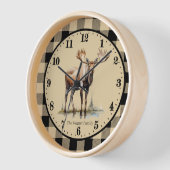 Horloge Cute Moose cabine ajouter Nom de famille (Angle)
