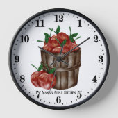 Horloge Cute Nana's pomme cuisine ajouter nom (Recto)