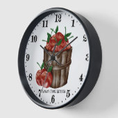 Horloge Cute Nana's pomme cuisine ajouter nom (Angle)