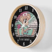 Horloge Cute Nurse ours amour Nourriture (Angle)