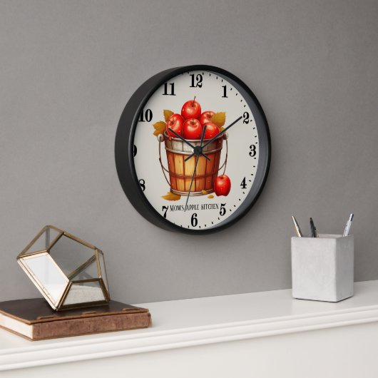 Horloge Cute pomme fruits amoureux cuisine (Bureau)