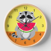 Horloge Cute Raccoon (Recto)