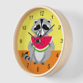 Horloge Cute Raccoon (Angle)