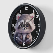 Horloge Cute raccoon animaux de forêt amis de forêt (Angle)