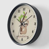 Horloge cute sloth lovers animal add name large clock (Angle)