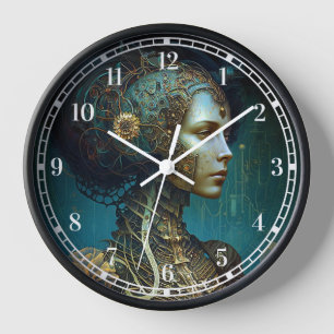 Horloge Cyborg Femme Imaginaire Sci-Fi Art