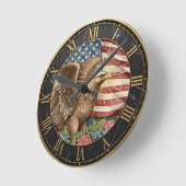 Horloge d'aigle d'Amérique vintage, drapeau améric (Angle)