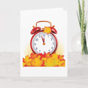 Horloge d'alarme d'automne Cartes de voeux