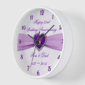 Horloge Damask 33 Wedding Anniversary Wall Clock (Angle)