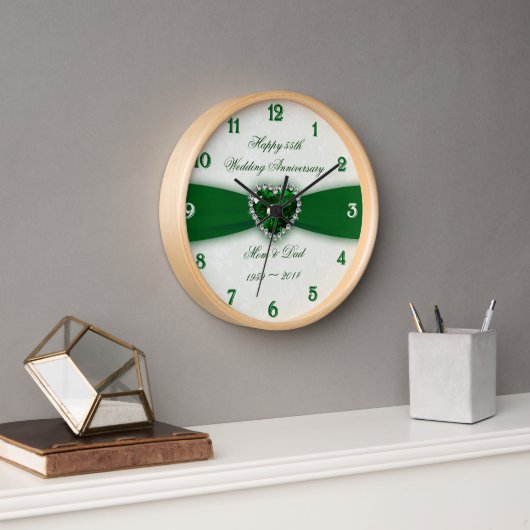 Horloge Damask 55e anniversaire du Mariage (Bureau)