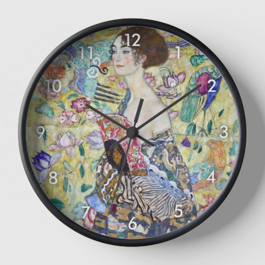 Horloge Dame avec un ventilateur, Gustav Klimt (Recto)