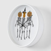 Horloge Dancing Skeleton Citrouille Head Funny Halloween (Angle)