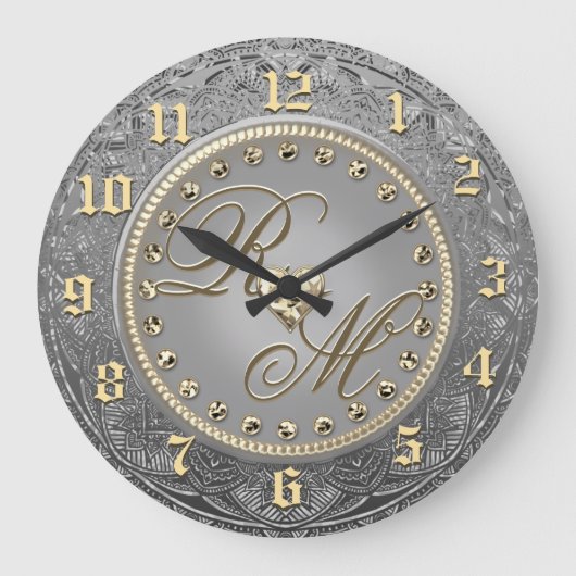 Horloge d'anniversaire de monogramme personnalisée (Recto)