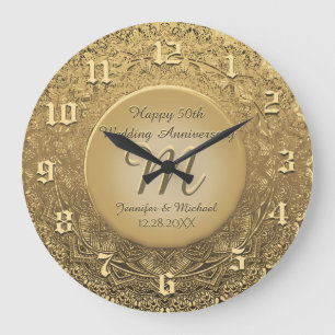 Horloge d'anniversaire de monogramme personnalisée