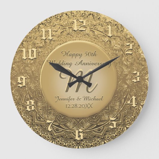 Horloge d'anniversaire de monogramme personnalisée (Recto)