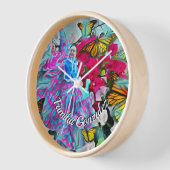 Horloge Danse avec Fleurs et Papillons PV01 (Angle)