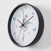 Horloge Danse d'aquarelle ballerine en robe rouge (Angle)