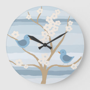 Horloge d'arbre d'oiseau bleu