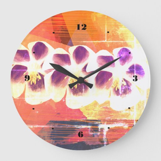 Horloge d'art abstrait de géométrie printanière (Recto)