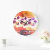 Horloge d'art abstrait de géométrie printanière (Maison)