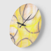 Horloge d'art Abstrait gris et jaune (Angle)