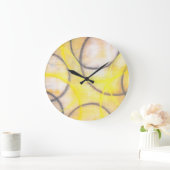 Horloge d'art Abstrait gris et jaune (Maison)