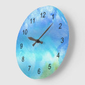 Horloge d'art Blue Watercolor (Angle)