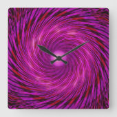 Horloge d'art Kaleidoscope noir rose (Recto)