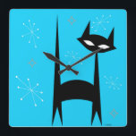 Horloge d'art noir noir des années 50<br><div class="desc">Horloge d'art noir noir des années 50</div>