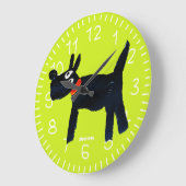 Horloge d'art vert : John Dyer Scotty Chien (Angle)