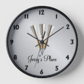 Horloge Darts Design Argent texté (Recto)