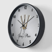 Horloge Darts Design Argent texté (Angle)