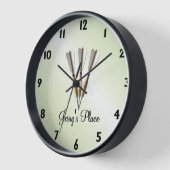 Horloge Darts Design Chiffres noirs personnels (Angle)