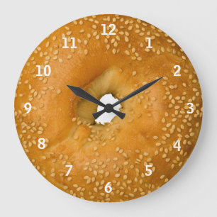Horloge de bagel de sésame